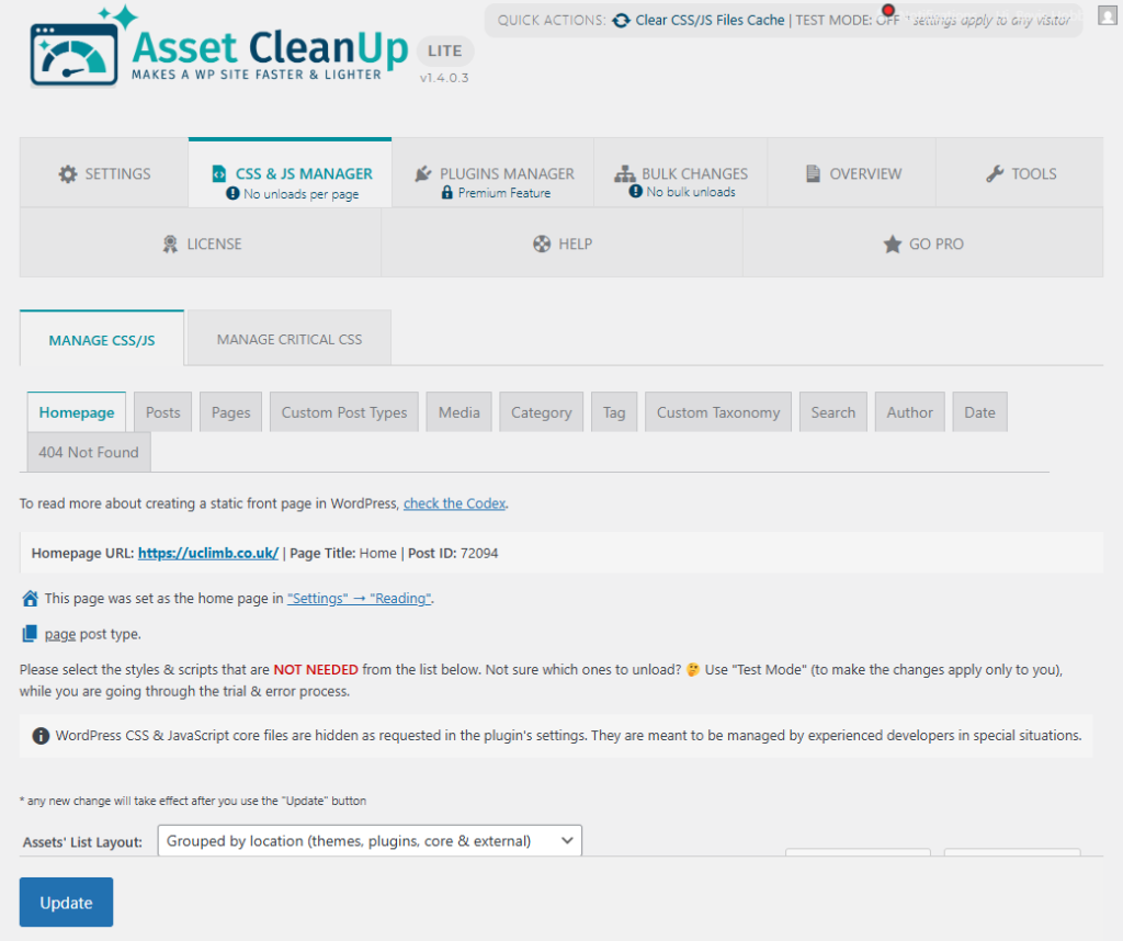 Asset CleanUp Page Speed Booster Screenshot