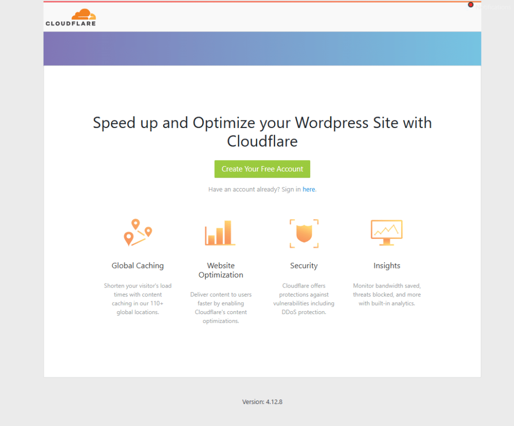 Cloudflare Official Plugin Screenshot