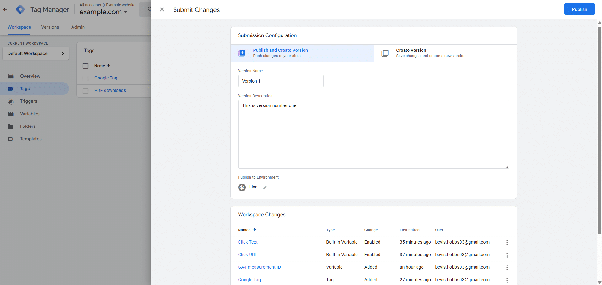 Google tag manager Step 10