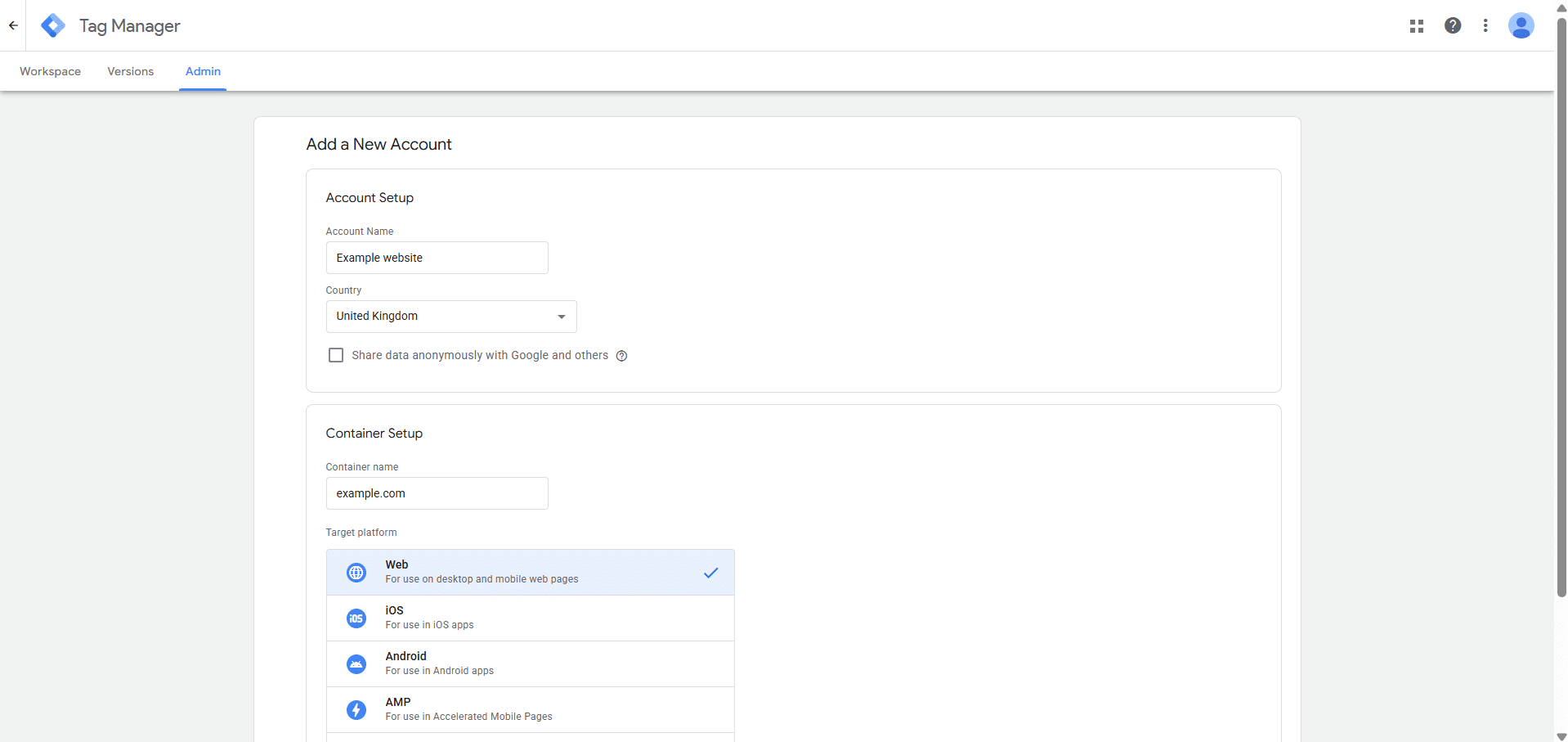 Google tag manager Step 2
