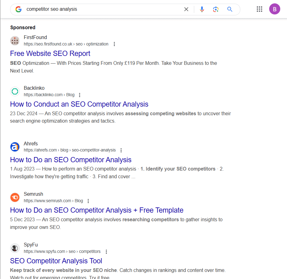 Competitor SEO Analysis